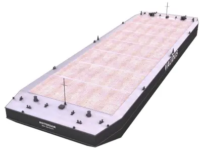 Flattop Barge - 01 -  3D model