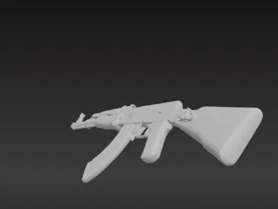 AK-47 rifle  Low-poly 3D model