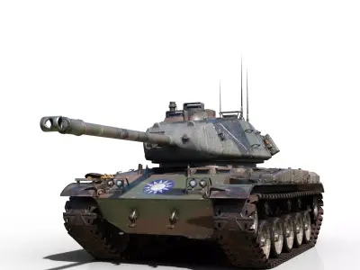 2 coatings of Taiwan M41 Walker Bulldog light tank ROC Army Low-poly 3D model