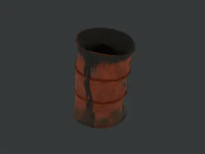 Rusty and Oil Stained Oil Barrel Free low-poly 3D model