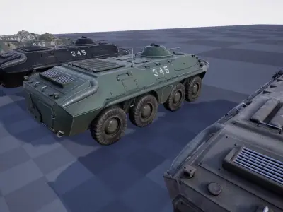Functional - 6 Versions  APC  Military Vehicle Low-poly 3D model