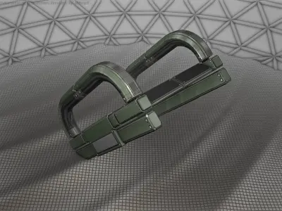 Sci-Fi Stairs - 11 - Green Version Low-poly 3D model