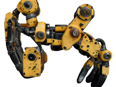 Industrial Robotic Claw Arm Low-poly 3D model