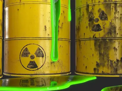 Toxic Waste Barrels Low-poly 3D model