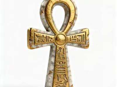 Ancient Egyptian Ankh Achievement Medal 3D Prop Analysis Low-poly 3D model purchase