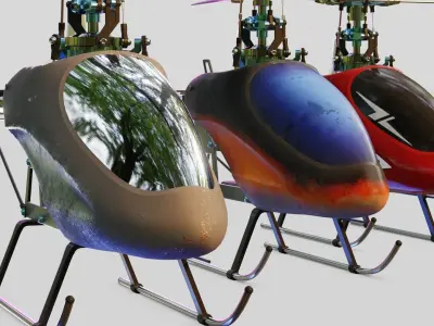 RC Helicopter 3D model Rigged