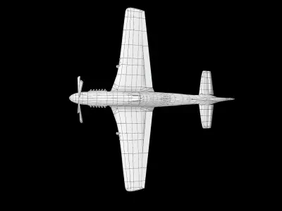 P-51 Mustang aircraft airplane historic Low-poly 3D model