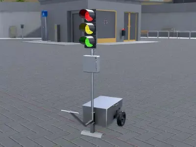 Mobile Construction Site Traffic Light WIP-2 3D model