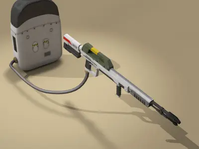 Sci-fi flamethrower 3D model