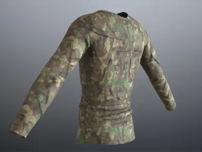 Military Camo Shirt Low-poly 3D model
