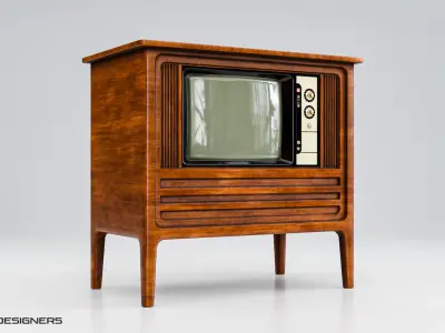 Vintage Television Low-poly 3D model