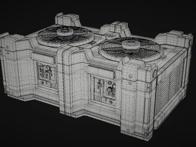 Ventilation System fan Low-poly 3D model