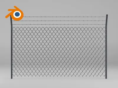 Military fence gate mesh fence metal 3D model