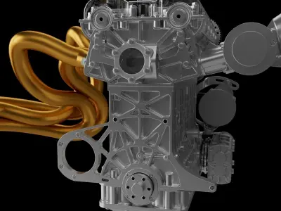 V4 car piston engine 3D print model