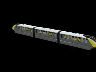Alstom Innova monorail train Low-poly 3D model