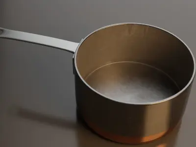 Copper Steel Antique Saucepan 3D model
