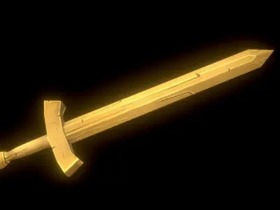 Stylized Wooden Swords Vol 01 Free low-poly 3D model