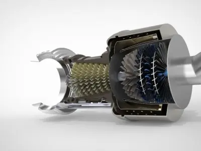 Turbo shaft Helicopter engine 3D print model