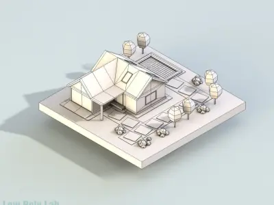Low Poly City House 1 Low-poly 3D model