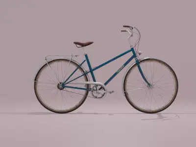 Realistic Vintage City Bicycle PBR 3D Model 3D model