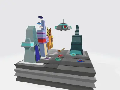 Not human world  Free low-poly 3D model