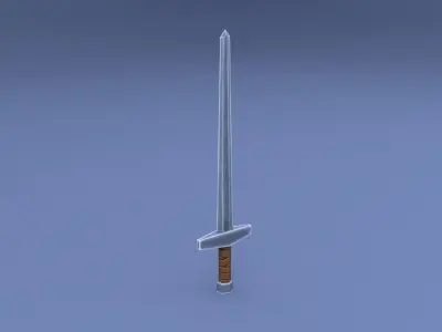 Stylized simple sword Free low-poly 3D model