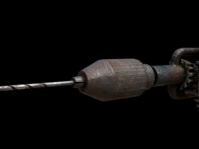 Vintage Hand Drill Low-poly 3D model