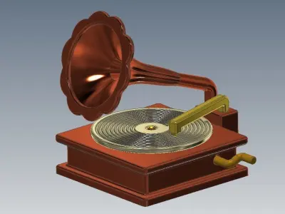 Phonograph gramophone 3D model