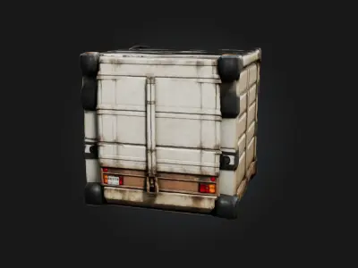 Realistic Cargo Box Model Low-poly 3D model