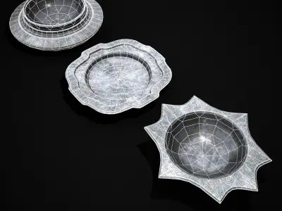 Tudor Pewter Bowls Low-poly 3D model