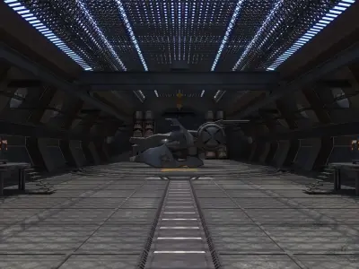 Abandoned space station Low-poly 3D model