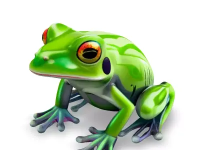 Stylized Glass Frog 3D Model Low-poly 3D model