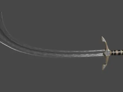 Khora sword with Excalibur handle Low-poly 3D model