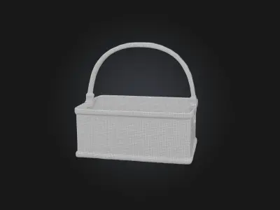Wicker Picnic Basket Low-poly 3D model