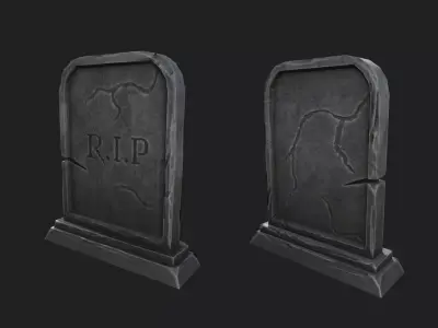 Gravestone Low-poly 3D model