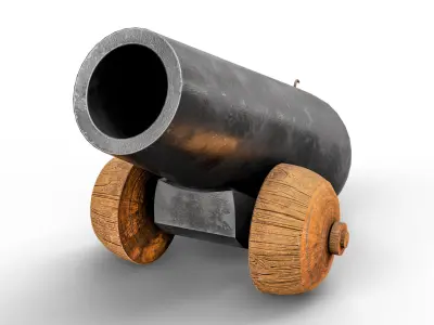 Ancient Medieval Cannon Low-poly 3D model