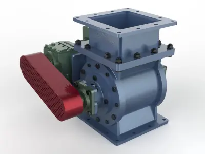 Rotary valve Low-poly 3D model