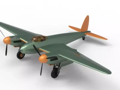 De Havilland Mosquito Low-poly 3D model