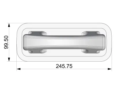 Inflatable Boat Handle 245mm 3D model
