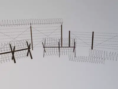 Barbed Wire Pack Low-poly 3D model