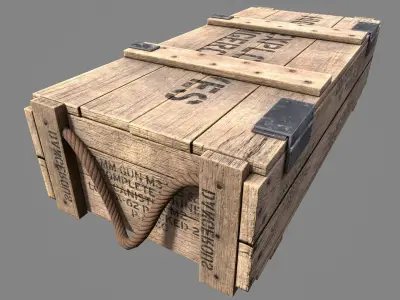 Wood Ammo Box Low-poly 3D model