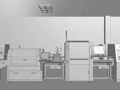 Factory production line 3D model get