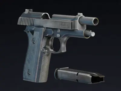 Taurus PT92 Low Poly Realistic V2 Low-poly 3D model