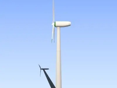 Eco Wind turbine Low-poly 3D model