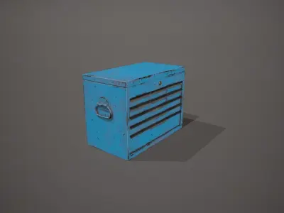 Blue Tool Chest Low-poly 3D model