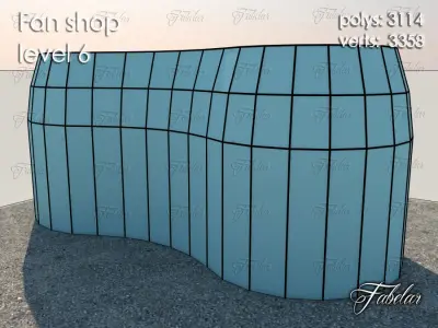 Fan Shop Low-poly 3D model 3