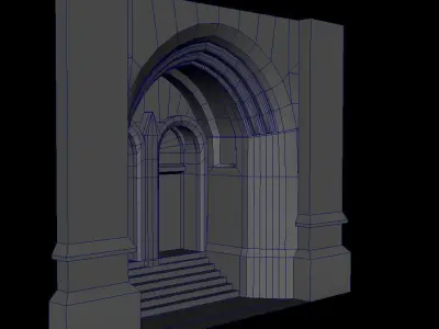 Church gate Low-poly 3D model
