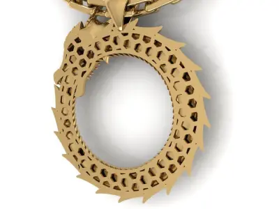 Golden dragon pendant 3D model