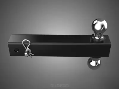 DOUBLE BALL HITCH MOUNT RECEIVER REVERSIBLE DROP TOWING TRAILER 3D model