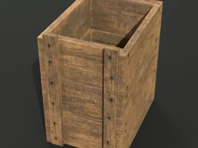Wooden box Liquid meters Low-poly 3D model